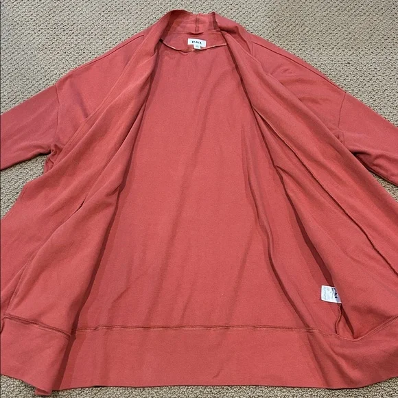 Pact Airplane Cardigan size XL/XXL Baked Clay Open Front Organic Cotton Knit - Picture 10 of 15